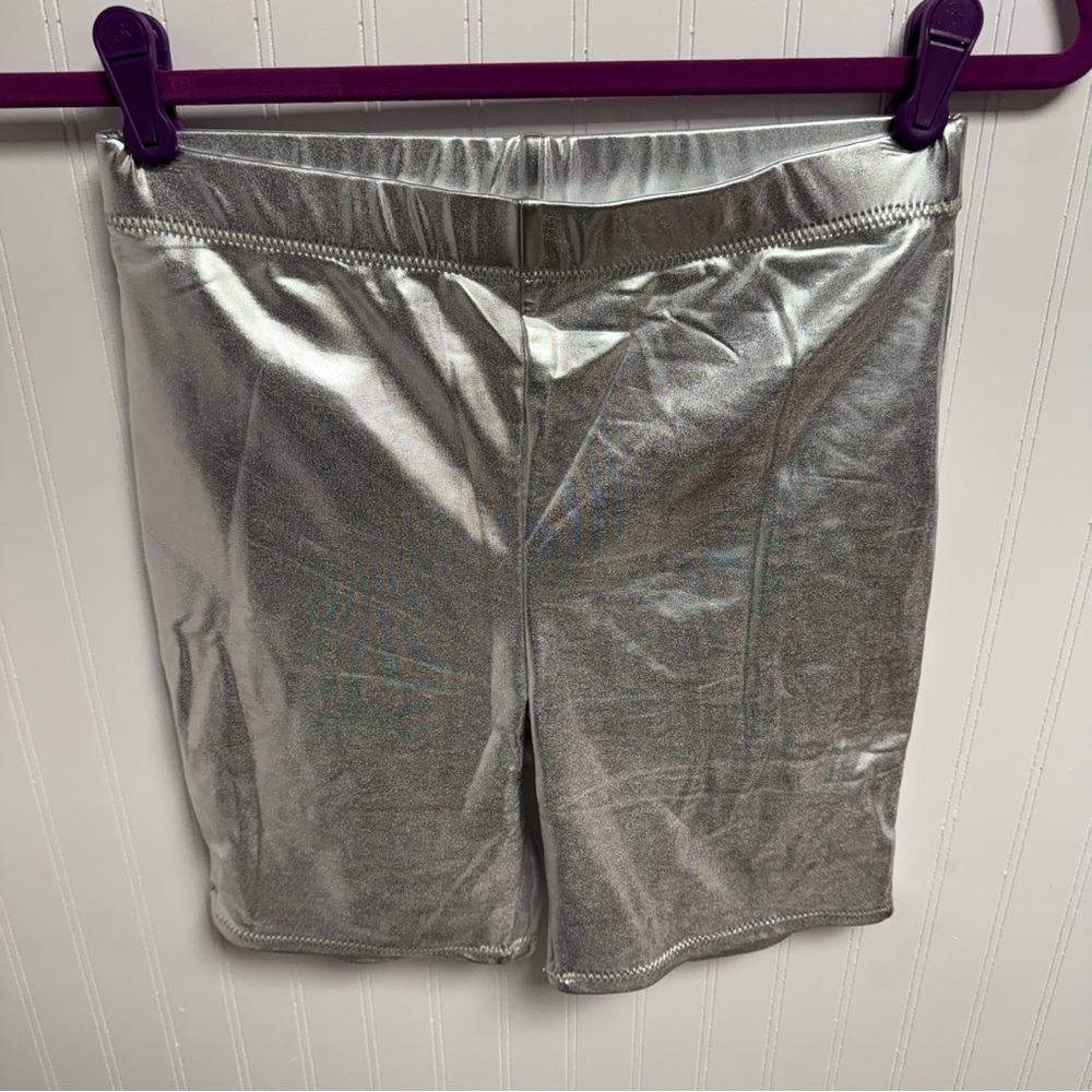 SKIMS Silver Metallic Bike Shorts